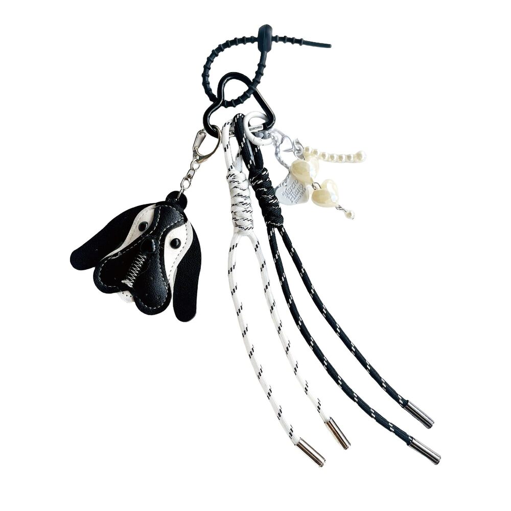 7315 Cute puppy Dog Braided Keychain Bag Charms for Handbag Purse Backpack